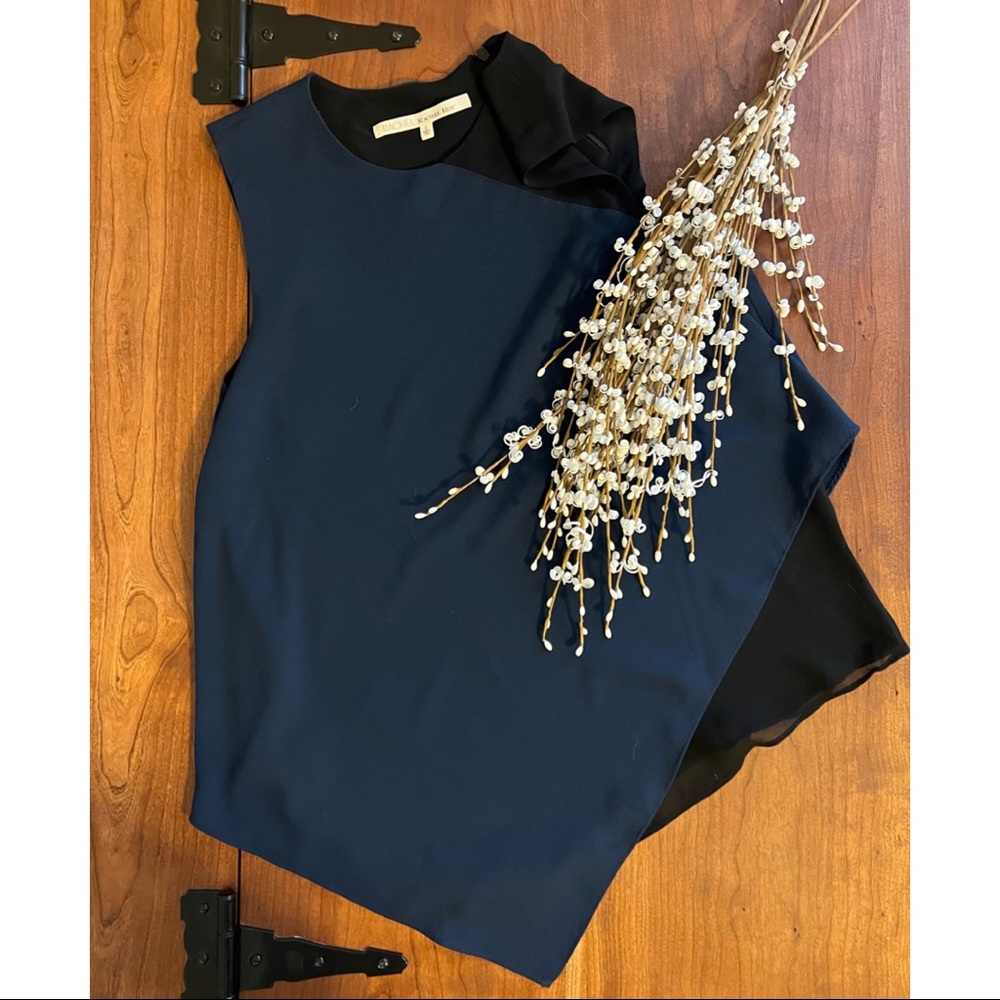 Rachel Roy asymmetrical navy/black top